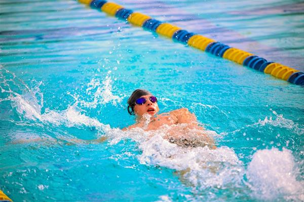 Swimmer competing