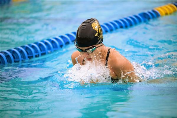 Swimmer competing